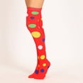 thumbnail image 2 of MSJUHEG Thigh High Socks,Programmer Socks,Thigh High Compression Socks Women,Striped Thigh High Socks,Knee High Socks,Thigh High Colored Dots Long Socks Red One Size, 2 of 3