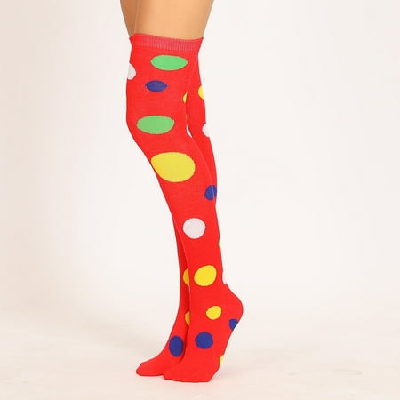 

wendunide Socks Women Thigh High Over The Knee Socks Colored Dots Long Socks