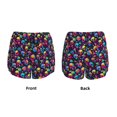thumbnail image 3 of Yiaed Skull rainbow color mushroom Print Women's Running Shorts with Liner 3 Zipper Pockets Elastic Workout Athletic Gym Yoga Shorts-Large, 3 of 7