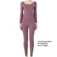 thumbnail image 2 of Jumpingount Calzoncillos largos para mujer, conjunto de ropa interior de fondo de Color sólido, capa base térmica para clima frío de invierno, Ropa interior Púrpura, 2 of 6