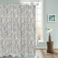 thumbnail image 3 of Fabric Shower Curtain, Vintage Blue Flowers Plants Bathroom Curtain with 12 Hooks Waterproof No Bad Odor Machine Washable Bath Curtains for Bathroom, Spa Room, 72"x72", 3 of 6