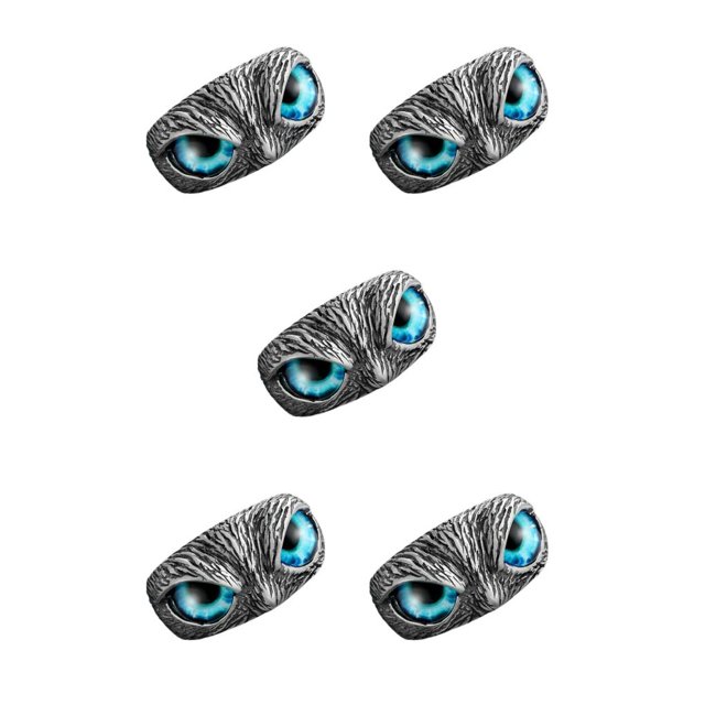 sweethay Beautiful Demon Eye Owl Ring Animal Rings Safe Rings Jewelry Open Adjustable Fashion Finger for Birthday Engagement Wedding Type2 NO2