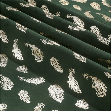 

Feather Pattern Table Cloth Gold Stamping Table Cloth Cotton Linen Tablecloth Decor Home Dining Table Cloth (Green)
