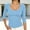 Light Blue, variant on ABSUYY Womens Stretch Ribbed Layering Top, Solid Gray Scoop Neck 3/4 Sleeve Slim Fit Casual Knit Shirt,Size S