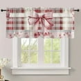 thumbnail image 3 of Pink Kitchen Curtains Cute Bathroom Bedroom Living Room Decoration Bowknot Blackout Drapes Vintage Floral Rod Pocket 1 Panel Retro Plaid Windows Treatment Valances 54x18 in, 3 of 6