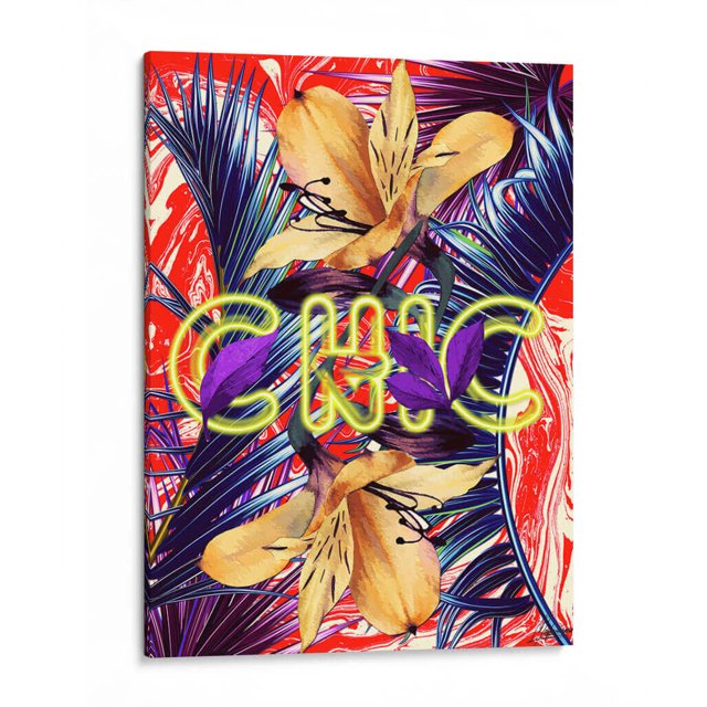 Cuadro decorativo - CHIC, Mayka ienova 30x40 Canvas Lab Colorido, Fashionista, Frases, Ilustraciones
