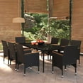 thumbnail image 1 of vidaXL 9 Piece Garden Dining Set with Cushions Black, 1 of 3