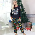 thumbnail image 2 of "Let’s Get Lit" Family Christmas Pajamas Matching Sets – 2 Piece Holiday Xmas PJs with Christmas Light Print, Festive Sleepwear Outfits for Couples and Families, 2 of 5