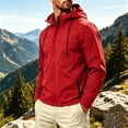 thumbnail image 2 of Winter Jacket for Men Windproof Long Sleeve Hooded Solid Color Outdoor Sport Rain Jacket Winter Warm Lightweight Mountaineering Cycling Work Coat, 2 of 6