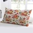 thumbnail image 5 of Thankgiving Pumpkin Throw Pillow Cover 24 x 36 Inch Decorative Pillow Cover Beige Retro Orange Leaves Lumbar Pillowcase Seasonal Rectangle Cushion Case for Couch Sofa Bed Living Room, 5 of 7