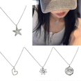 thumbnail image 2 of Silver Color Star Heart Spiral Flower Necklaces For Women Sweet Cute Pendant--4-Product code 49612 4, 2 of 5
