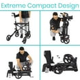 thumbnail image 3 of Vive Sunstride Rollator for Seniors - Foldable Walker with Seat, Durable Aluminum Frame, 8-inch All-Terrain Wheels, 3 of 8
