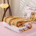 thumbnail image 5 of Manfei Kawaii Dachshund Zipper Full Size Comforter Sets with Fitted Sheet and 2 Pillowcases, Romantic Rose Flower Zipper Bedding Set, Pink Golden, Pink Reversible, 4pcs, 5 of 7