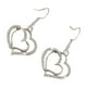 thumbnail image 3 of Conjunto de collar y aretes en forma de corazón color melocotón | Joyería de aleación para parejas | Largo del collar: 50 cm | Elegante diseño de doble corazón | Regalo para aniversarios, cumpleaños, 3 of 7