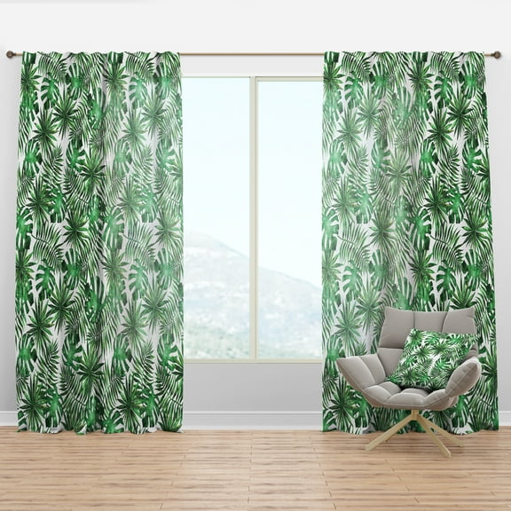 Designart 'Tropical Foliage Mood VIII' Tropical Curtain Panel