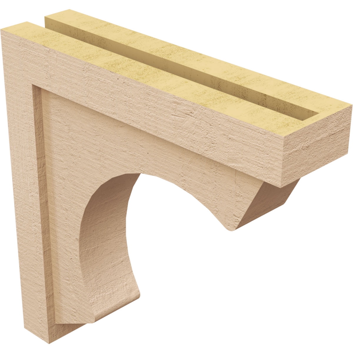 4"W x 16"D x 16"H Thin Emerson Rough Cedar Woodgrain TimberThane Corbel, Primed Tan