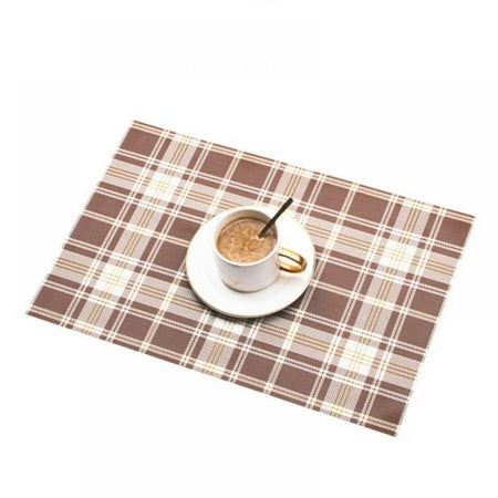 

Set of 4 Heat Resistant Stain Resistant Woven Vinyl Insulation Placemats Durable Washable Elegant Table Mats for Dining