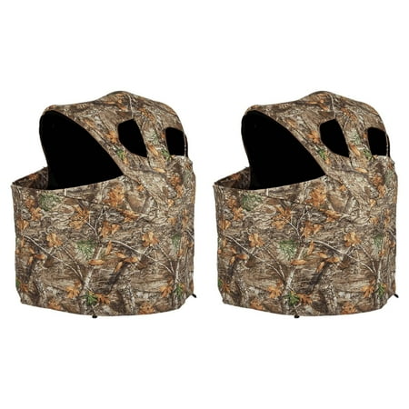 Ameristep Durashell Plus Portable Camouflage Hunting Tent Chair Blind (2 Pack)