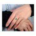 thumbnail image 2 of Split Shank Antique Double Halo 2.25 Carat Green Emerald 8x6mm Oval Shape Moissanite Diamond Engagement Ring in 10k Yellow Gold, 2 of 5