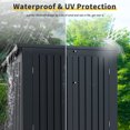 thumbnail image 5 of Metal Outdoor Garbage Bin Shed for 2 Trash Cans Black WIth Sloped Roof, 5 of 10