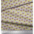 thumbnail image 2 of Soimoi Gray Velvet Fabric Geometric & Strawberry Fruit Print Sewing Fabric Yard 60 Inch Wide, 2 of 3