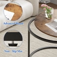thumbnail image 4 of Coffee Table Nesting Set of Side Set Golden Frame Circular Round and Marble Pattern Wooden Tables Living Room Bedroom Apartment Modern Industrial Simple Nightstand, 4 of 9