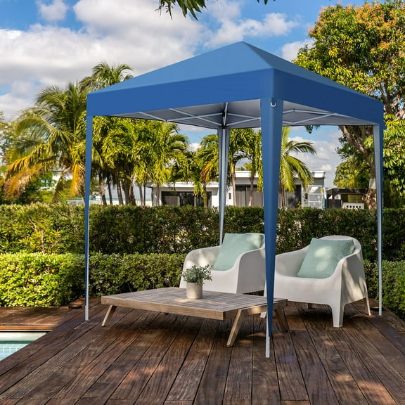 FGYRYK,6.5 x 6. FT EZ Pop Up Canopy Tent Folding Gazebo Party Tent Adjustable Height,Blue