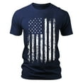 thumbnail image 3 of Caqnni Mens USA Flag Tee Shirts 4th of July American Flag United States US Patriotic T-Shirts Muscle Graphic Tops Mens T Shirt Blue,3XL）, 3 of 3