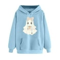 thumbnail image 3 of Craaazy Halloween Hoodies For Women Long Sleeve Hooded Tops With Pocket Halloween Printed Casual Loose Drawstring Sweatshirt Gifts For Women, 3 of 4