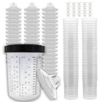 Disposable 27 Ounce (800ml) Paint Spray Gun Cups Liners and Lid System, 50 Pack 190 MIC Kit Quantity: 1 box of DPC Cups