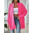 thumbnail image 5 of Women'S Fall Winter Solid Color Casual Oversized Long Sleeve Chunky Knit Cardigan Sweater Jacket Rose Red One size, 5 of 8