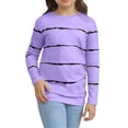 thumbnail image 3 of Langwyqu Girls Casual Long Sleeve T Shirts Striped Tunic Tops Size 4-15 Years, 3 of 5