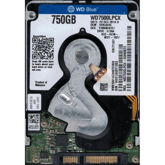 WD7500LPCX-00HWST0 DCM: HHVJBHC Western Digital 750GB
