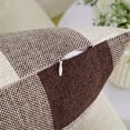 thumbnail image 3 of Pack of 2 Classic Retro Checkers Plaids Linen Soft Soild Decorative Square Throw Pillow Covers Home Decor Design Set Cushion Case for Fall Sofa Bedroom Car 18 x 18 Inch(Coffee-White), 3 of 7