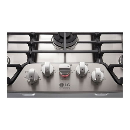 LG - STUDIO 36" Built-In Gas Cooktop with UltraHeat Dual Burner - Stainless Steel