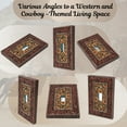 thumbnail image 4 of Western Cowboy Tooled Leather Design Resin Single Toggle Switch Plate - Faux Leather Look Decorative Light Switch Cover for Rustic Ranch Cowboy Home Décor Enthusiasts, 4 of 7