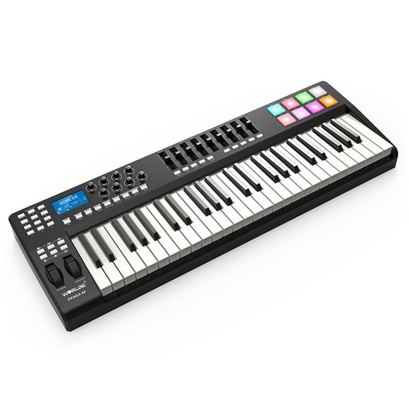 WORLDE PANDA49 Portable 49-Key USB MIDI Keyboard Controller 8 RGB Colorful Backlit Trigger Pads with USB Cable