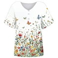 thumbnail image 5 of LiMoi Women's Tops Short Sleeve T Shirts for Women Floral Blouses for Women 3/4 Sleeve Plus Size Blouses for Women My Items, 5 of 5