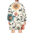 thumbnail image 2 of Wearable Oversized Blanket,Pioneer Flower Floral Print Pattern Wearable Blanket Hoodie for Adults,Cozy Hooded Blankets with Super Pockets,Super Warm Fuzzy Pullover for Women & Men, 2 of 6