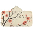 thumbnail image 5 of Yayeee Kids Hooded Towels Toddler Soft Absorbent Beach Bathing Wrap 50" x 23.5", Red Floral Pattern, 5 of 5