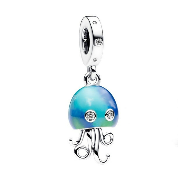 Charms Pandora 2023 Nuevo En Verano Azul Océano Concha Sirena Pulpo Encantos Colgantes De Viaje 925 Cuentas De Plata Esterlina Ajuste Joyería Original DIY