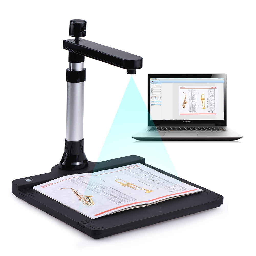 A4 Scanning Size with OCR Function LED Light PDF Creating for Classroom Office Library Bank Hospit SD&ZC Portable High Speed USB Book Image Document Camera Scanner HD 5 Mega-pixel High-Definition Max 