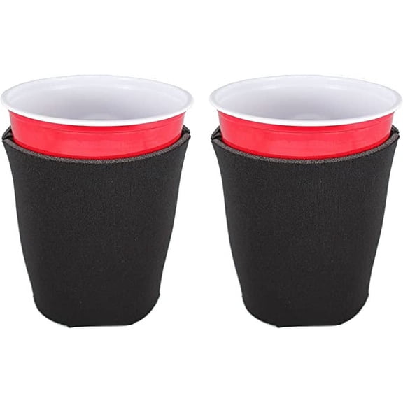 Blank Soft Foam Collapsible Party Cup Coolie (2 Pack, Black)