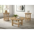 thumbnail image 2 of Coaster Ottowa 3-piece Round Transitional Wood Coffee Table Set in Washed Oak, 2 of 12