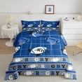 thumbnail image 2 of Feelyou Retro Rugby Sports Bedding Comforter Set, Est Sleep Football Twin Comforter Sets, Blue Cartoon Soccer Reversible Bedding Set, Lightweight Room Decor, 2 Pieces, 2 of 8