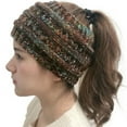 thumbnail image 6 of Yoyauz Messy Bun Hat Premium Knit Soft Stretch Winter Warm Cable Knit Headband, 6 of 6