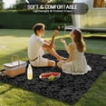 thumbnail image 4 of Black Golden Floral Outdoor Rug for Patio/Deck/Porch, Non-Slip Large Area Rug 3 x 5 Ft, Modern Abstract Art Spring Flowers Indoor Outdoor Rugs Washable Area Rugs, Reversible Camping Rug Carpet Runner, 4 of 8