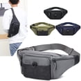 thumbnail image 1 of Riñonera Bolso bandolera de gran capacidad para hombre | Mochila de lona con puerto de carga USB | Bolsillo antirrobo resistente al agua | Bandolera de viaje ligera | 15,7 x 5,1 x 3,5 pulgadas |, 1 of 7