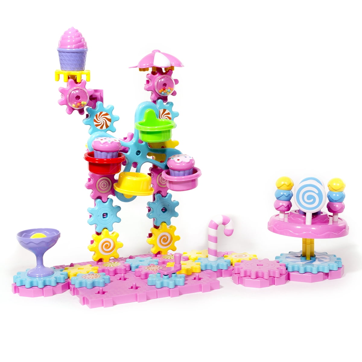 iHubdeal Gears Master Candy Series Rotating Building Blocks STEM Creative Interactive Assembly 93-Piece