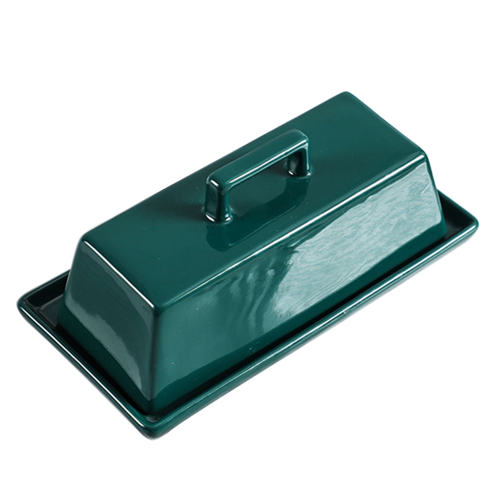 Qeeadeea Ceramic Butter Dish With Lid, 19 X 9.5 X 7.5cm Dessert Box